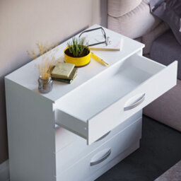Lassic Vida Designs Hulio White High Gloss 4 Drawer Chest (H)720mm (W)750mm (D)360mm - thumbnail 7