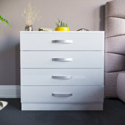 Lassic Vida Designs Hulio White High Gloss 4 Drawer Chest (H)720mm (W)750mm (D)360mm - thumbnail 3