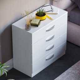 Lassic Vida Designs Hulio White High Gloss 4 Drawer Chest (H)720mm (W)750mm (D)360mm - thumbnail 5