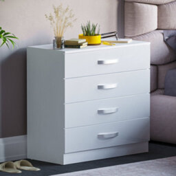 Lassic Vida Designs Hulio White High Gloss 4 Drawer Chest (H)720mm (W)750mm (D)360mm - thumbnail 1