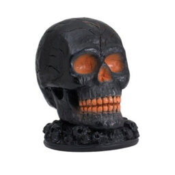 Living And Home Battery Operated Lava Skull Flame Light Resin Black Skull Lamp For Halloween Party Decor - thumbnail 5
