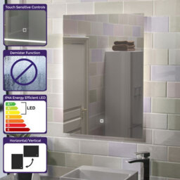Nes Home Riley 500 x 700mm Large Illuminated Backlit Bathroom Mirror with Lights Touch Switch