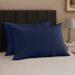 Bedlooms Navy Satin Stripe Pillowcase 3 Pair - Soft Touch Striped Pillow Covers Skin Friendly Pillowcase Bedding Set 50X75 Cm - thumbnail 9