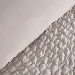 OHS Luxury Seersucker Duvet Cover Set Geo Pillowcase Quilt, Natural - Double - thumbnail 2