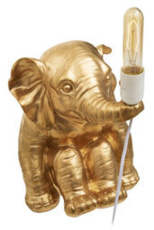 Orsina Quirky Gold Elephant Table Lamp, Handcrafted Decorative Animal Lamp With Intricate Texture, Playful Lighting - thumbnail 2