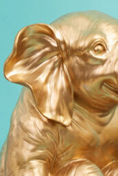 Orsina Quirky Gold Elephant Table Lamp, Handcrafted Decorative Animal Lamp With Intricate Texture, Playful Lighting - thumbnail 3