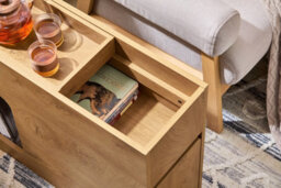Sobuy Fbt158-N, Sofa Side Table Living Room End Table Side Cabinet With Removable Tray, Wood Veneer,w25Xd70Xh55 - thumbnail 6