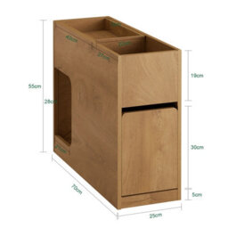 Sobuy Fbt158-N, Sofa Side Table Living Room End Table Side Cabinet With Removable Tray, Wood Veneer,w25Xd70Xh55 - thumbnail 3