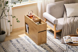 Sobuy Fbt158-N, Sofa Side Table Living Room End Table Side Cabinet With Removable Tray, Wood Veneer,w25Xd70Xh55 - thumbnail 9