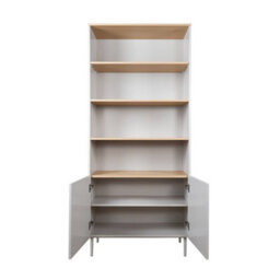 Sweeek - Shelving Unit Bookcase Metal And Wood Decor 6 Levels Beige And Natural  - Ashton - thumbnail 9