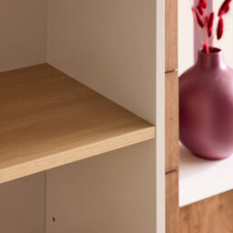 Sweeek - Shelving Unit Bookcase Metal And Wood Decor 6 Levels Beige And Natural  - Ashton - thumbnail 7
