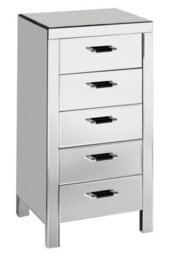 Orsina 5 Drawers Mirrored Chest, Modern Chest Of Drawers, Spacious Storage Chest For Living Room, Drawer Chest - thumbnail 1