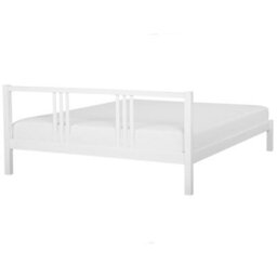 Beliani Bed Pine Wood Vannes 180 X 200 Cm (Eu Super King) White - thumbnail 5