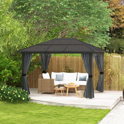 Outsunny 3 X 3.6M Aluminium Hardtop Gazebo Canopy W/ Polycarbonate Top - image 1