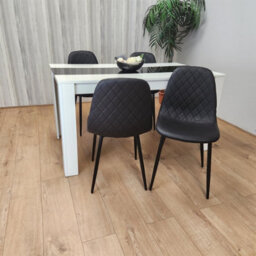 Kosy Koala Dining Table And 4 Chairs Set White Black Table With 4 Black Chairs Dining Room Furniture - thumbnail 2