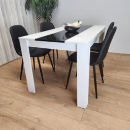 Kosy Koala Dining Table And 4 Chairs Set White Black Table With 4 Black Chairs Dining Room Furniture - thumbnail 6