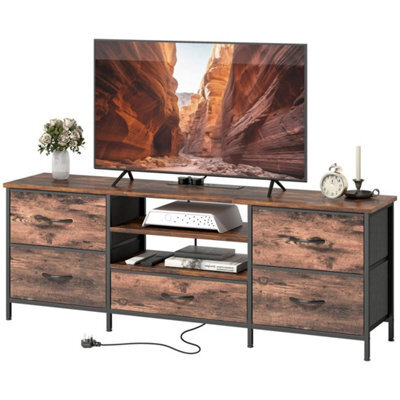 Tv Unit With Charging Station, Tv Stand For Tvs Up To 65 Inch - image 1