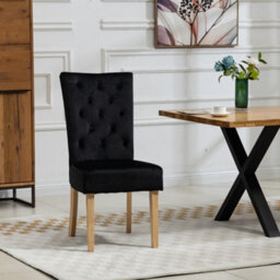 Pienza Velvet Dining Chairs - Set Of 2 - Black