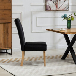 Pienza Velvet Dining Chairs - Set Of 2 - Black - thumbnail 4
