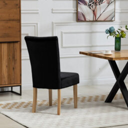 Pienza Velvet Dining Chairs - Set Of 2 - Black - thumbnail 5