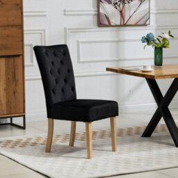 Pienza Velvet Dining Chairs - Set Of 2 - Black - thumbnail 3