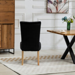 Pienza Velvet Dining Chairs - Set Of 2 - Black - thumbnail 6