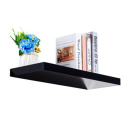Innoteck Black High Gloss Floating Shelf Rectangular 30Cm Modern Wall Mounted Shelf