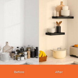 Innoteck Black High Gloss Floating Shelf Rectangular 30Cm Modern Wall Mounted Shelf - thumbnail 4