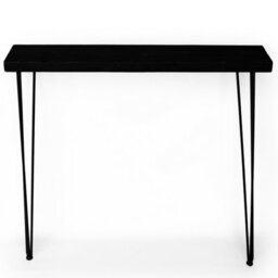 Toolty Rustic Handmade Console Table, Wall Mounted, 70Cm X 14.5Cm , Black Ash, 86.5Cm Legs, Handcrafted Vintage Style - thumbnail 2