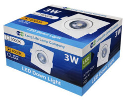 Long Life Lamps Company 3W Adjustable Square Led Recessed Ceiling Downlight 4000K Cls2 - thumbnail 9