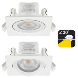 Long Life Lamps Company 3W Adjustable Square Led Recessed Ceiling Downlight 4000K Cls2 - thumbnail 3