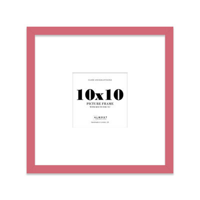 "10X10"" Pink Picture Frame - 10X10"" Square Frame With 7X7"" Mount For 10X10""/7X7"" Pictures Moderrn Style Thin Edge, 1 Pack" - image 1