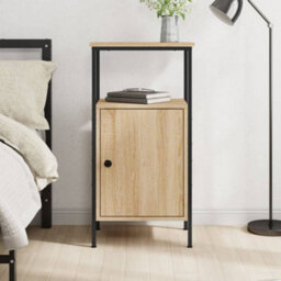 Berkfield Industrial Bedside Cabinet Sonoma Oak 41X31X80 Cm Engineered Wood - thumbnail 2