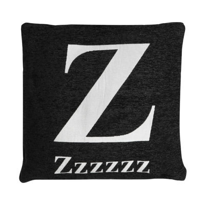 Orsina Words 'zzzzzz' Black Cushion