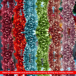 Neel Blue 2M X 9Cm Soft & Bright Christmas Tinsel Garland For Xmas Tree & Home Decorations, Burgundy - thumbnail 7