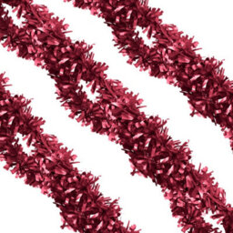 Neel Blue 2M X 9Cm Soft & Bright Christmas Tinsel Garland For Xmas Tree & Home Decorations, Burgundy - thumbnail 3