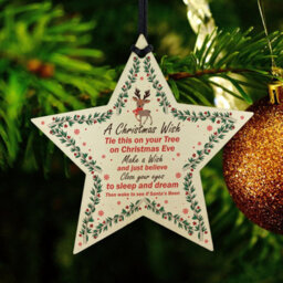 Red Ocean A Christmas Wish Wood Star Christmas Eve Box Stocking Filler Gift Tree Decoration - thumbnail 6