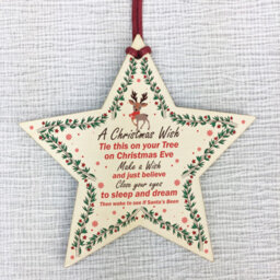 Red Ocean A Christmas Wish Wood Star Christmas Eve Box Stocking Filler Gift Tree Decoration - thumbnail 5