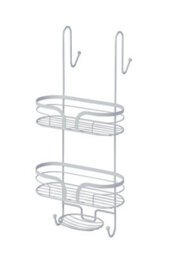 Showerdrape Dante White 2 Tier Over Door Hook Door Shower Caddy - thumbnail 1