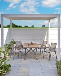 Beliani Set Of 4 Garden Chairs Tiano Metal Taupe - thumbnail 2