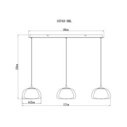 Luminosa Lighting Luminosa Avila Bar Pendant Ceiling Light Gunmetal Smoke Glass Shade 3X Led Dimmable 2700-6500K Remote Control - thumbnail 7