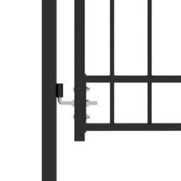 Berkfield Elegant Fence Gate With Arched Top Steel 100X175 Cm Black - thumbnail 3