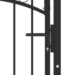 Berkfield Elegant Fence Gate With Arched Top Steel 100X175 Cm Black - thumbnail 4