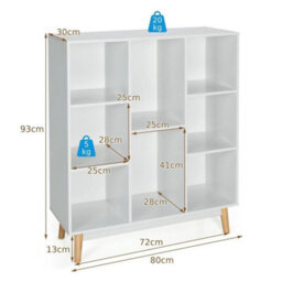 8 Cube Storage Bookcase Wooden Bookshelf Side Cabinet Display Rack - thumbnail 2