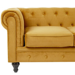 Beliani Living Room Set 4 Seater Chesterfield Velvet Gold - thumbnail 7