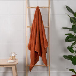 Ohs 4 Pack Of 100% Cotton Bath Sheet, 90 X 150Cm - Burnt Orange - thumbnail 4