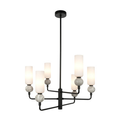 Luminosa Lighting Luminosa Santos Multi Arm Pendant Ceiling Light Matt Black - image 1