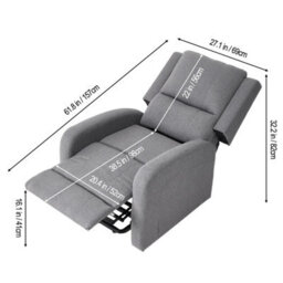 Living And Home Single Sofa Recliner Armchair Reclining Chair With Massage & Heat - thumbnail 5