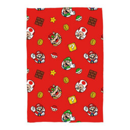 Character World Nintendo Super Mario Blanket Kids Bowser Luigi Fleece Throw Red- 100Cm X 150Cm - thumbnail 7