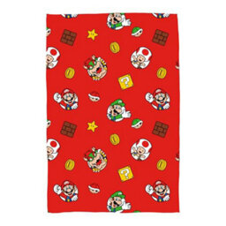 Character World Nintendo Super Mario Blanket Kids Bowser Luigi Fleece Throw Red- 100Cm X 150Cm - thumbnail 6